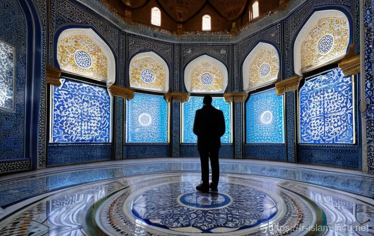 이슬람 미술과 건축 양식 - **Majestic Ottoman Mosque Interior:**
    An awe-inspiring, grand interior of an Ottoman-style mosqu...