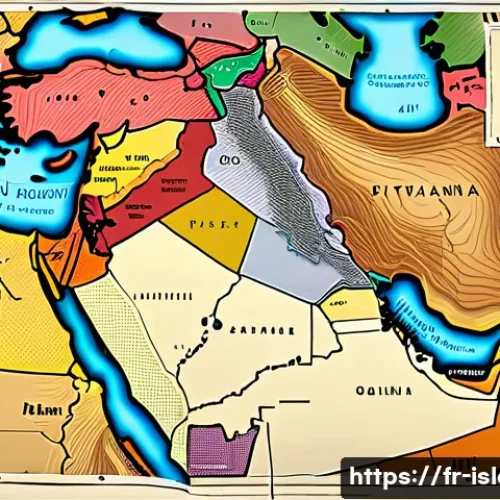이슬람과 중동분쟁 - A detailed political map of the modern Middle East region highlighting colonial-era borders with int...